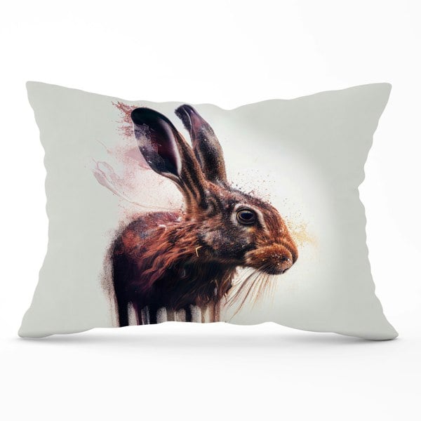 Warren Reed Hare Face Splashart Cushions