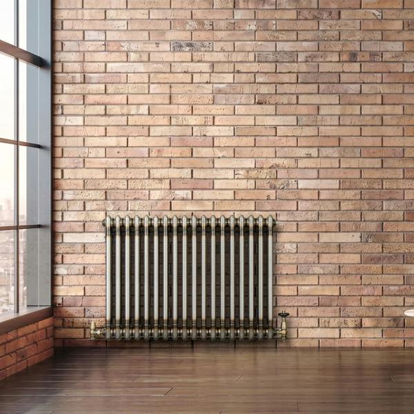 Monstershop Traditional 2 Column Radiator - 600 x 830mm - Raw Metal