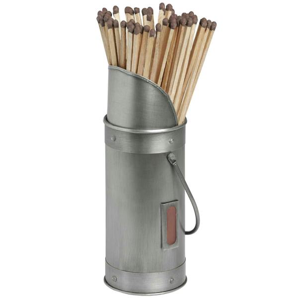 Hill Interiors Antique Pewter Match Holder - Silver/Red