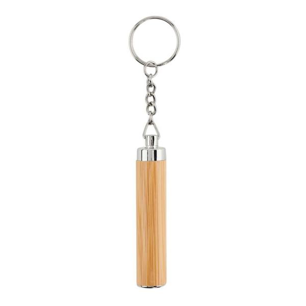 MidOcean Pianti Mini Bamboo Keyring Torch (Batteries Included) - Wood - 