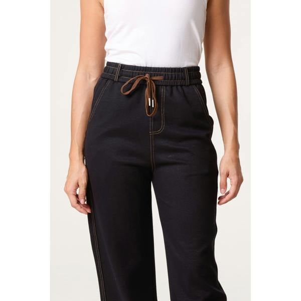 Blue Vanilla Contrast Stitching Trousers