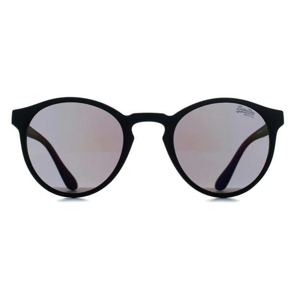 Superdry Sunglasses SDS Saratoga 104 Rubberised Black Oil Slick Mirror