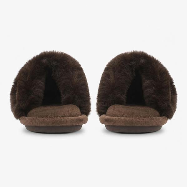 Totes CROSS FUR SLIDER Mules Mules   in  Brown
