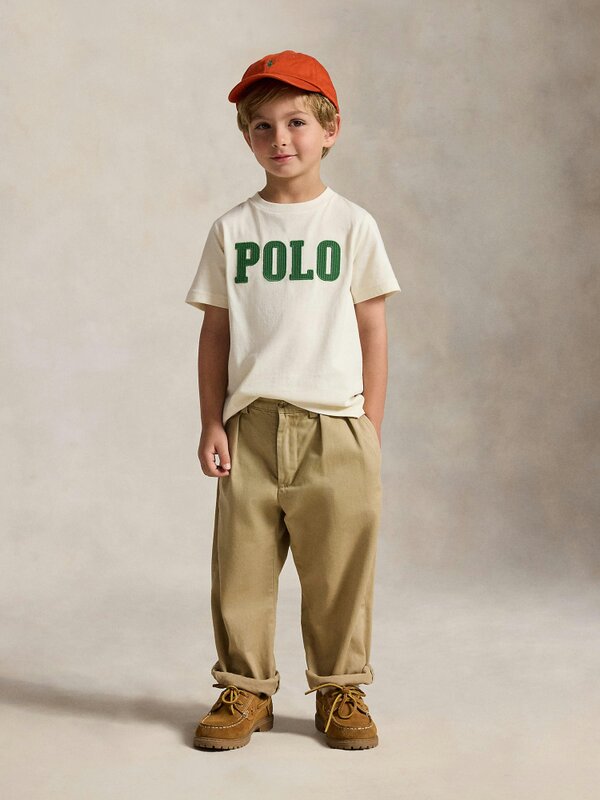 Ralph Lauren Kids Ralph Lauren Boys Polo Logo T-Shirt in Ivory
