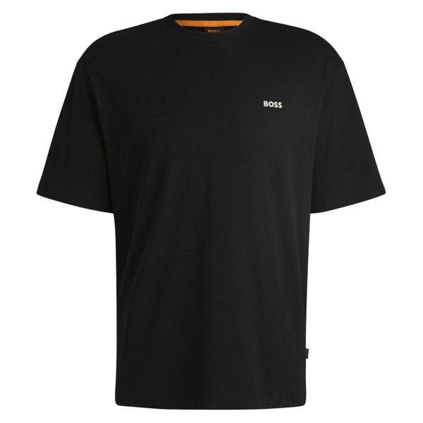 Boss Mens Cactus & Succulents Cotton Regular T-Shirt - Black - 