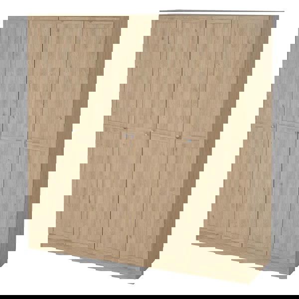 Furniture To Go Brande Wardrobe with 4 Frame Doors in Jackson Hickory