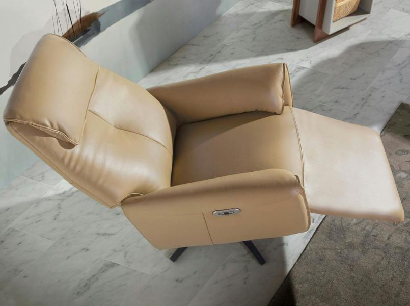 Angel Cerdá Leather Swivel Relax Armchair Arena 5086