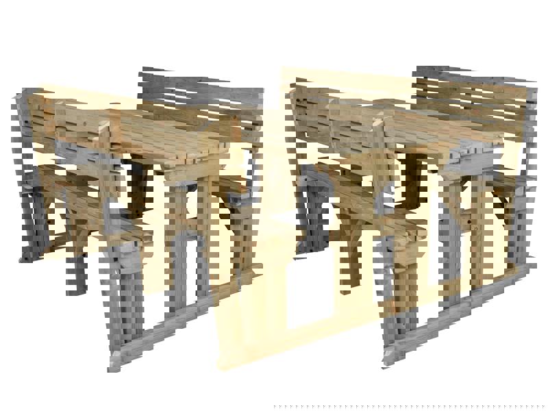 Arbor Garden Solutions Alders Picnic Table Benches Set With Backrest