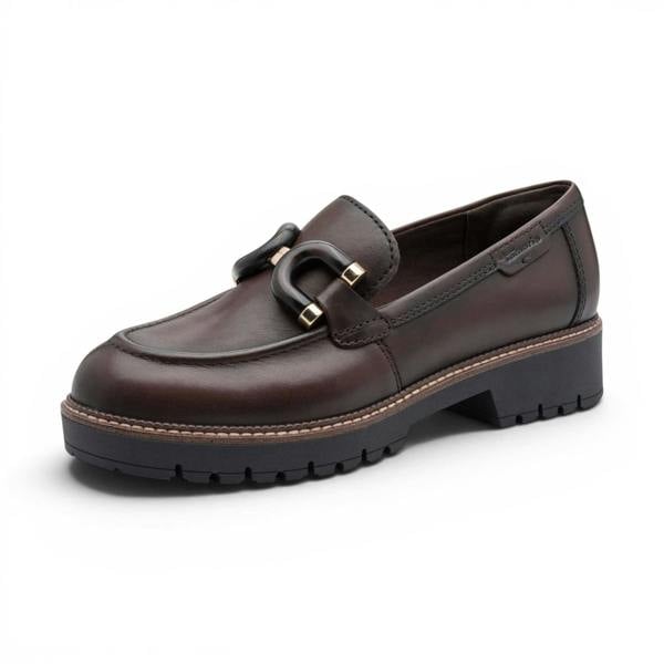 Tamaris Women's Brown Leather Loafer Comfort Shoes - 24740-47