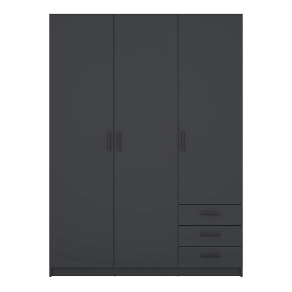 Furniture To Go Sprint Wardrobe with 3 Doors + 3 Drawers in Matt Grey