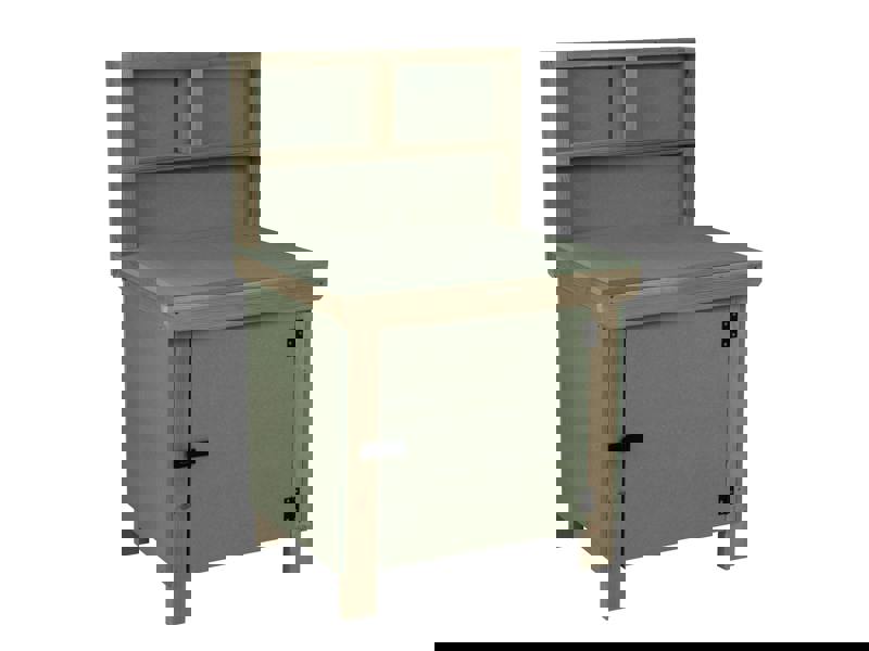 Arbor Garden Solutions Wooden UniMDF Moisture Resistant Workbench With Lockable Cupboard (V.9) With Back panel