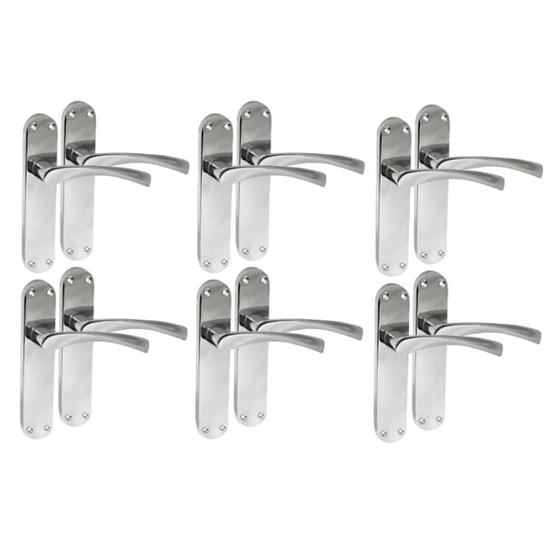 EDH Door Hardware Epsom Door Handle Internal Polished Chrome Twist Door Handle Set 6 Pairs