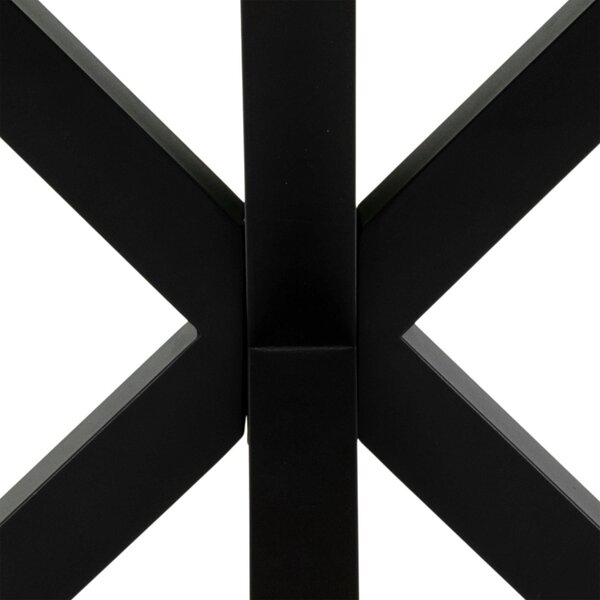 Wyld Haus Perth 120cm Natural Oak Veneer Round Dining Table Industrial Black Metal Legs