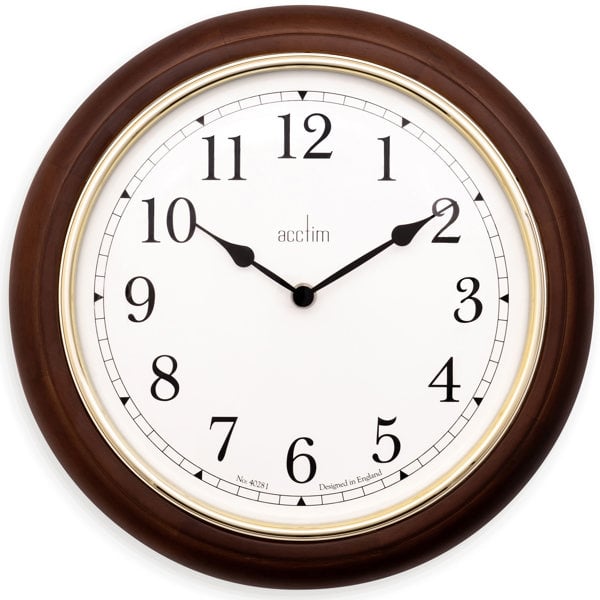 Acctim Winchester Wall Clock Quartz Crafted Light Wood Domed Glass Lens