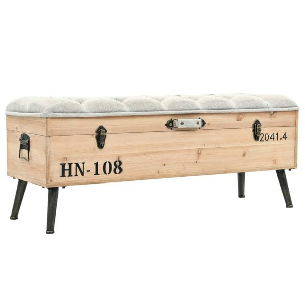 Berkfield Storage Bench 110 cm Solid Firwood