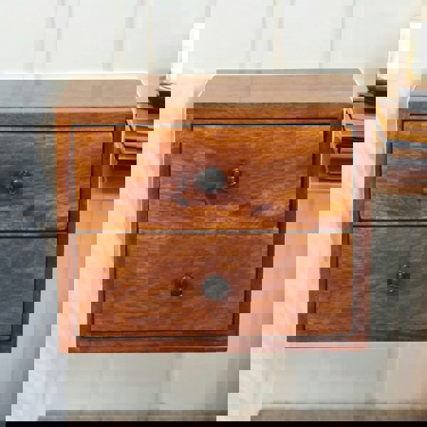 Artisan Furniture Solid Wood Solis 2-Drawer Chestnut Wall Mounted Nightstand