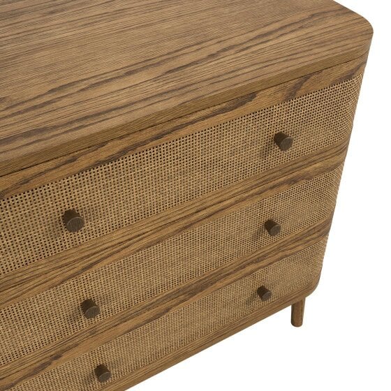 Wyld Haus Pasadena Natural Wood and Rattan Storage Chest 3 Drawers