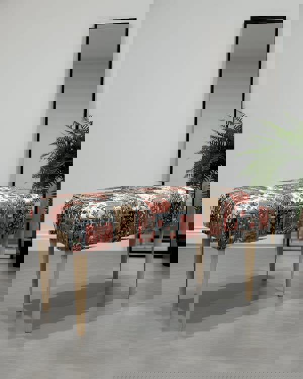 PREMIUM PRINTED PATTERN FABRIC FOOTSTOOL POUFFE FOOTREST TABLE - ISTOOLS