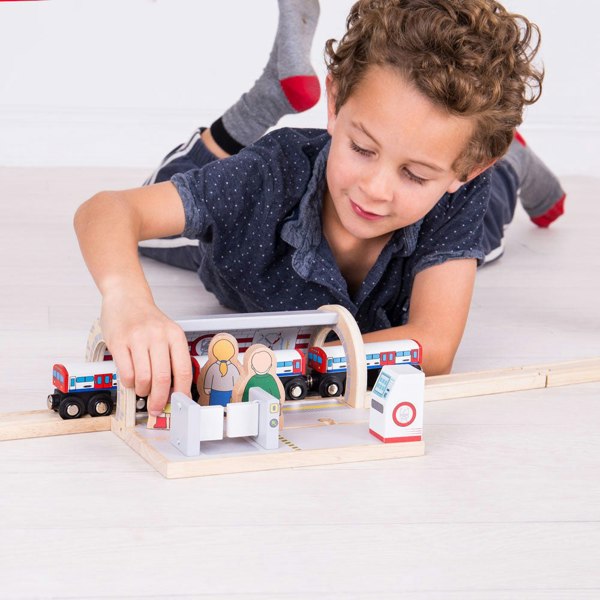 Bigjigs Rail Wooden Underground Station Train Set Accessory