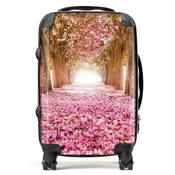 Warren Reed Pink Flower Tree Tunnel Suitcase