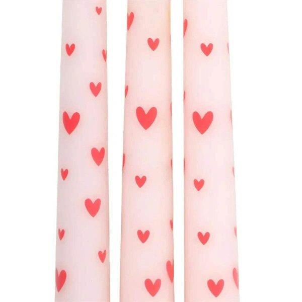 Bobobiy Set of 3 Love Heart Taper Candles