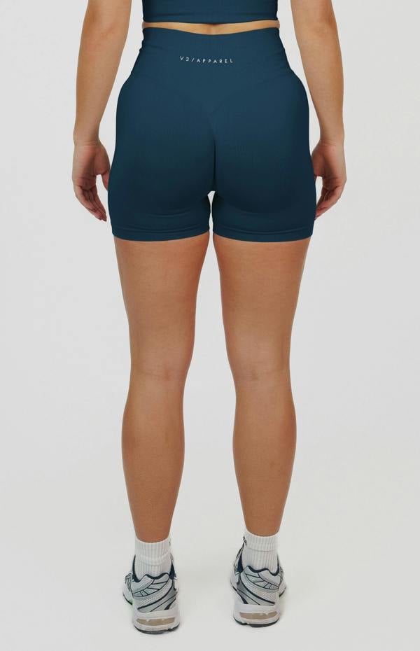 V3 Apparel Form Seamless Scrunch Sports Bra, Leggings & Shorts Set - Deep Turquoise