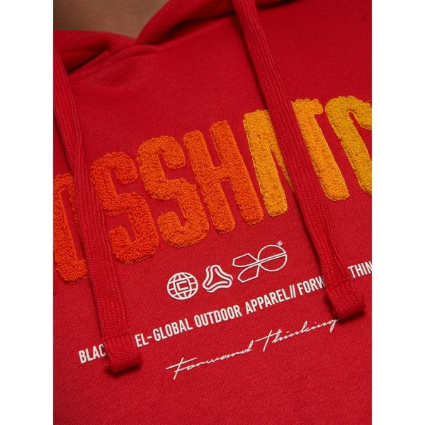 Crosshatch Mens Flocked Hoodie - Red