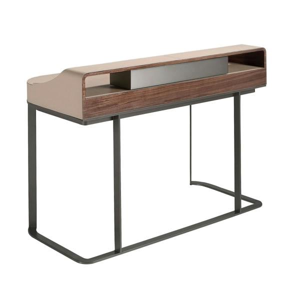 Angel Cerdá Desktop dressing table leatherette, walnut and gray steel 3279