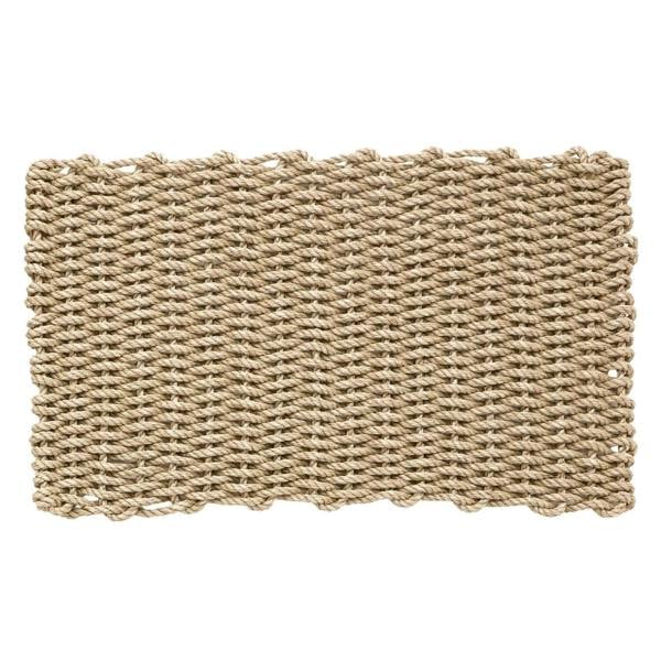 Woven mat made of natural fibers on a white background