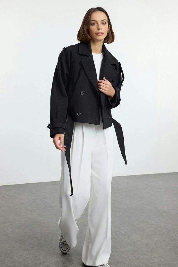 WOVCOR Soft Textured Seasonal Short Cashmere Jacket Coat