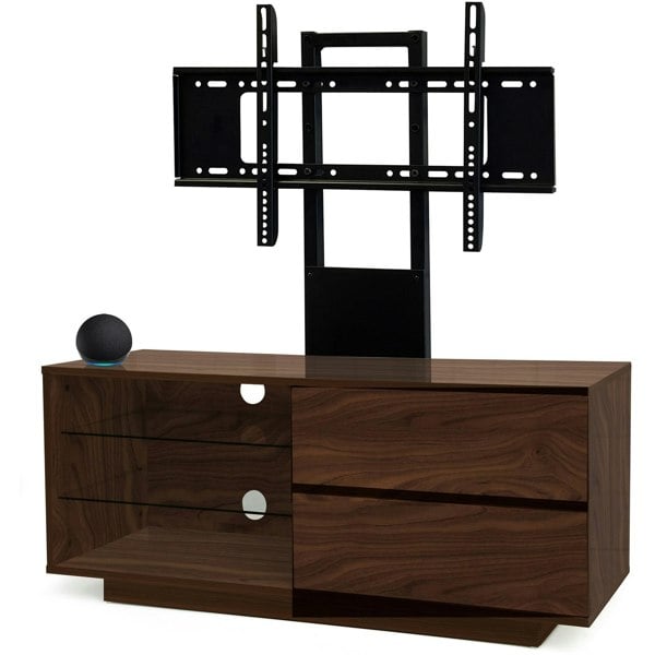 Centurion Supports Gallus Walnut with 2-Walnut Drawers and 3-Shelf 32"-55" LED/LCD/Plasma Cabinet TV Stand with Mounting Arm