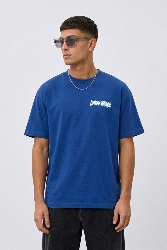 London Attitude Oversized Heavyweight City Graffiti Graphic T-Shirt
