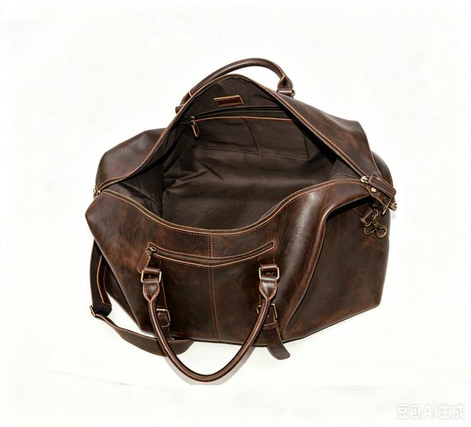 Touribag Genuine Leather Holdall Dark Brown
