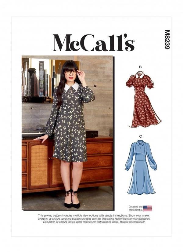McCalls 8239 Paper Sewing Pattern – Women's Dress, Intermediate
