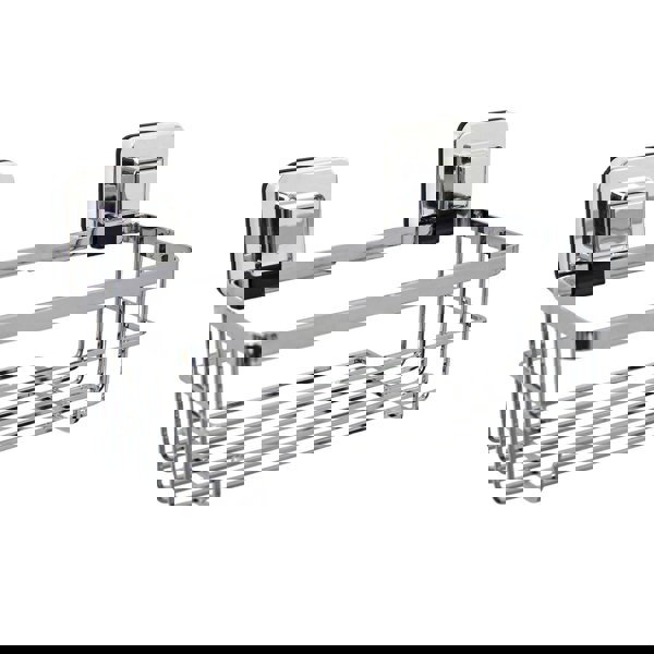 Showerdrape Pushloc Stainless Steel Suction Wall Mounted Bottle Basket