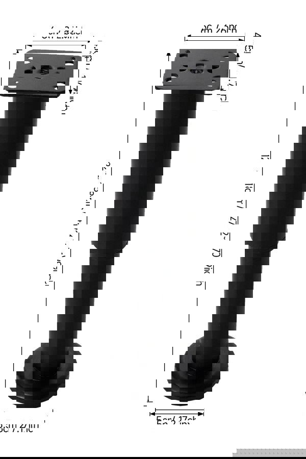 Living and Home 4 Pcs Adjustable Carbon Steel Heavy Duty Furniture Support Legs with Rubber Pads for Cabinet Sofa (12-18cm)