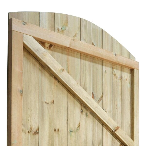 Premier Garden Supplies Arch Top Wooden Garden Gate H:6ft x W: 2.5-4.5ft Tongue & Groove Fully Framed Heavy Duty Treated Door - Wooden Garden Gate - Pressure Treated (Tanalised) - Height: 6ft (180cm) x Width: 120cm