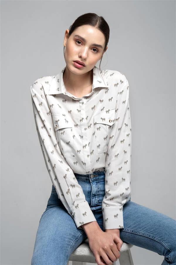 Rumour London Kenya zebra print shirt