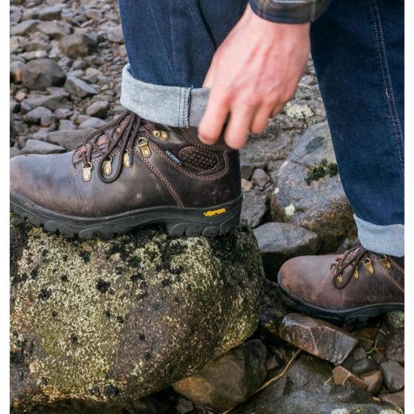 Hoggs of Fife Munro walking boots next to river on rocks
