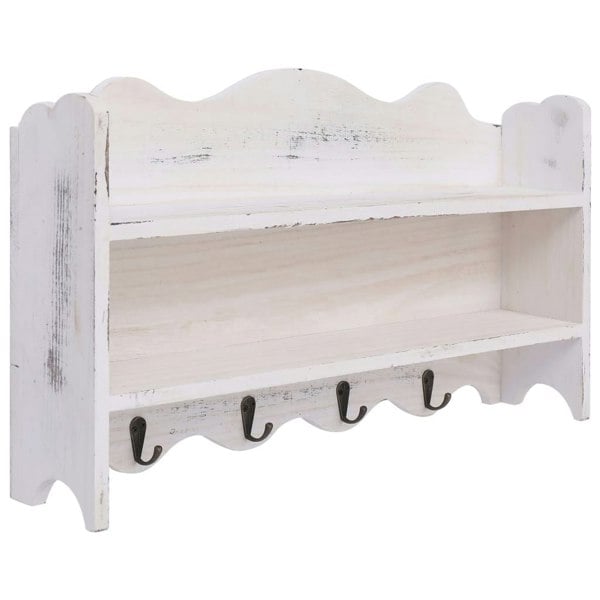 Berkfield Wall Mounted Coat Rack White 50x10x30 cm Wood