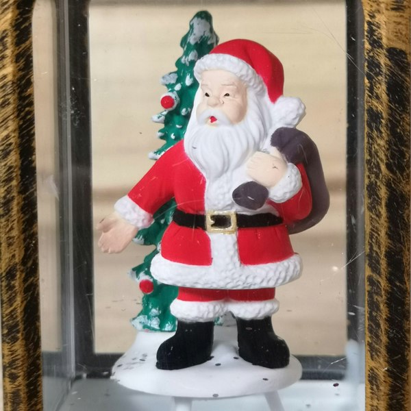 Samuel Alexander 21cm Dual Power Glitter Water Spinner Lantern Christmas Decoration - Santa