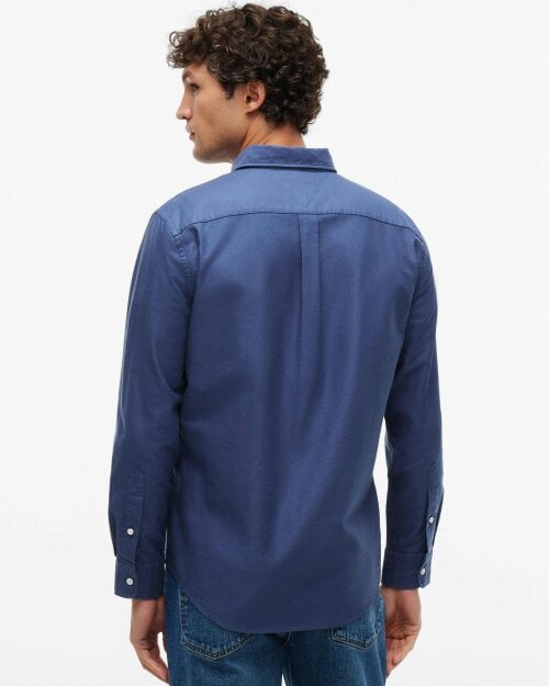 Tommy Hilfiger Solid Heritage Mens Long Sleeve Oxford Shirt - Aegean Sea