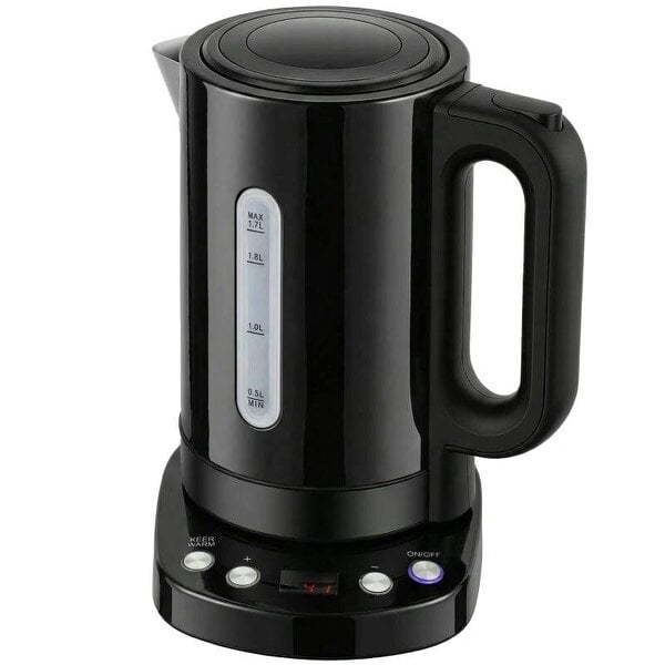 Bobobiy Electric Kettle, 1.7L, Fast Boil, 3kW Water Kettle with UK Strix Thermostat, Keep Warm Function, LCD Base, Black