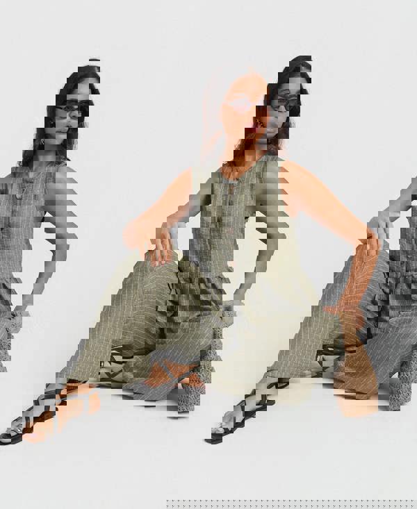 Khaki Stripe holiday co-ord 