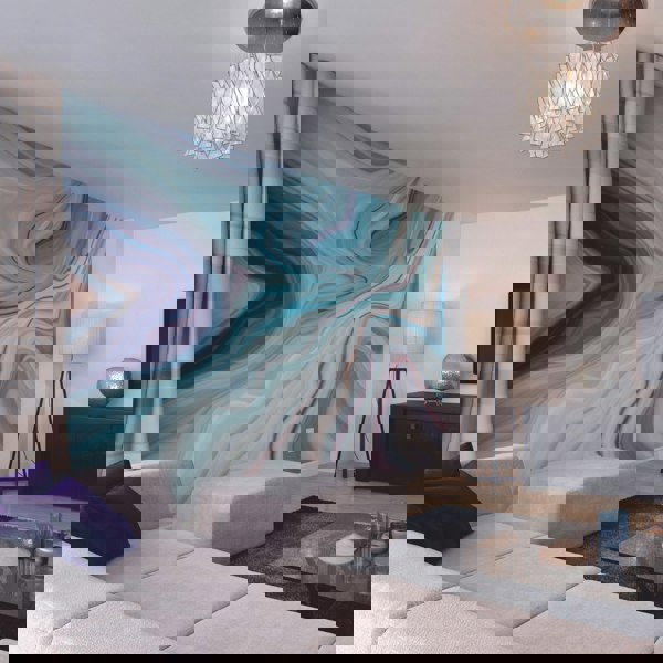 Origin Murals Marble - Soft Teal