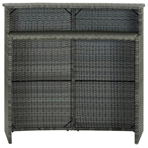 Berkfield Garden Bar Table Grey 120x55x110 cm Poly Rattan