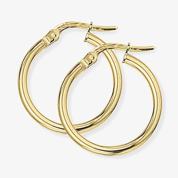 T. H. Baker 9ct Yellow Gold 18mm Tube Hoop Earrings E551