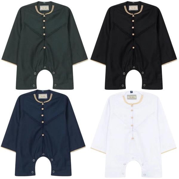 Infinity Leather Baby Boys Omani Eid Thobe  Saudi Emirati Jubba Robe Romper
