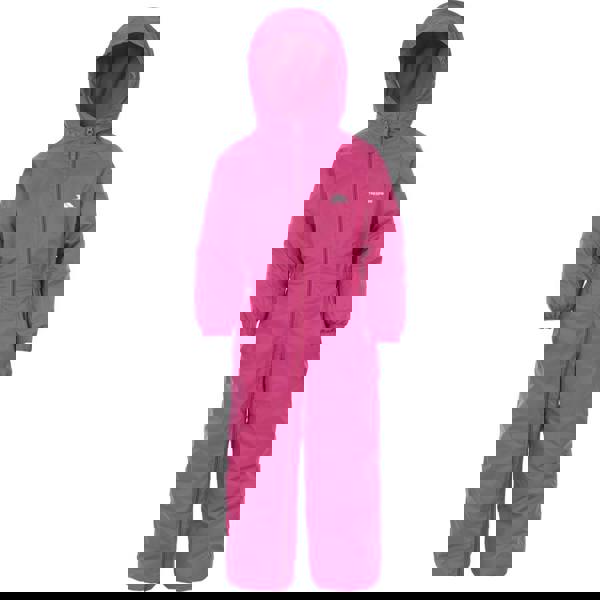 Trespass Kids Unisex Dripdrop Padded Waterproof Rain Suit - Gerbera - 