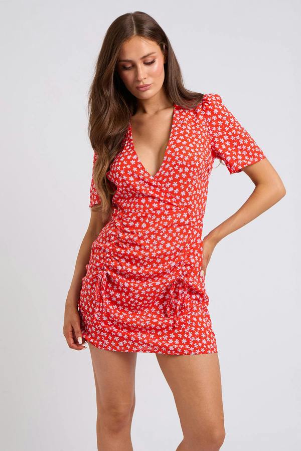 Urban Bliss Katrine Ruche Detail Wrap Dress